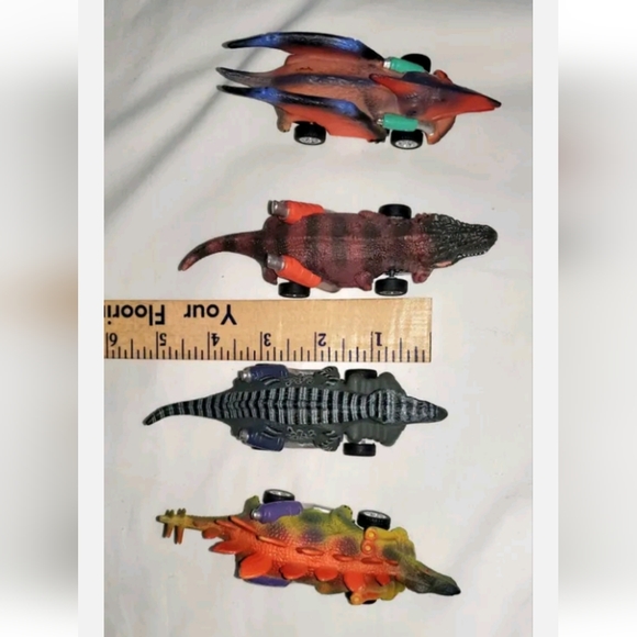 : 19pc mix lot of Pull Back Cars Dino Toy Dinosaur go cart Kids action figures - Picture 4 of 10